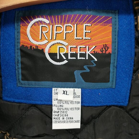 Cripple Creek Mens Vest Blue XL Wool Blend PBR Bull Rider Toughest Sport On Dirt - Picture 11 of 15